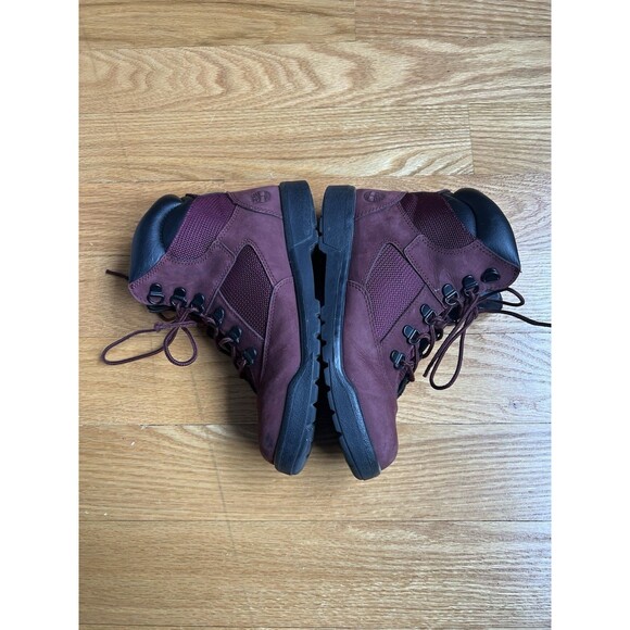 Timberland Waterproof Field Boot Burgundy Nubuck Men's Boots A1A2X - Picture 4 of 9